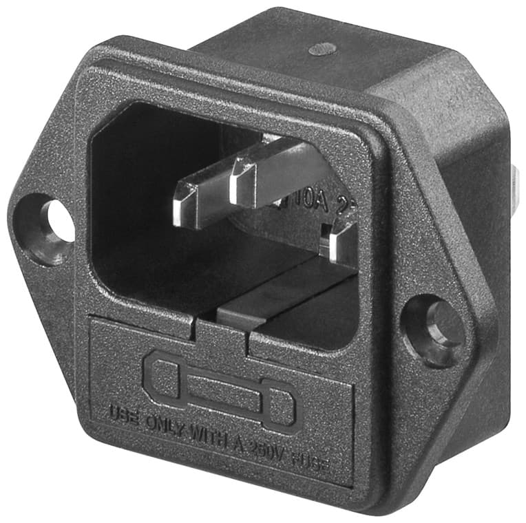 Prise intégrée Goobay AC avec porte-fusible - connexion pour câble d'appareil froid