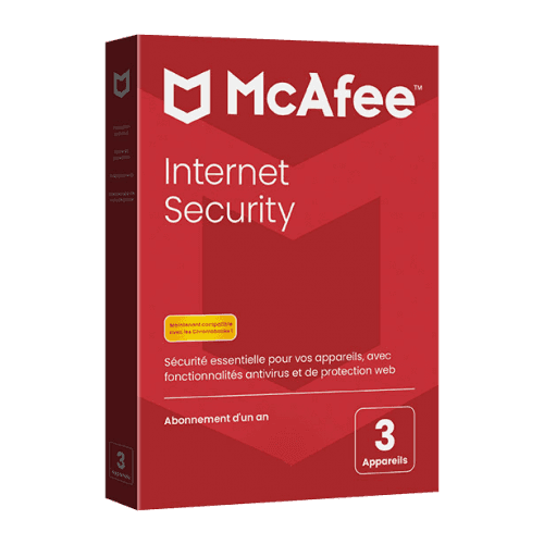 McAfee Internet Security 2026 | Renouvellement automatique | 3 Appareils | 2 Ans | Boîte