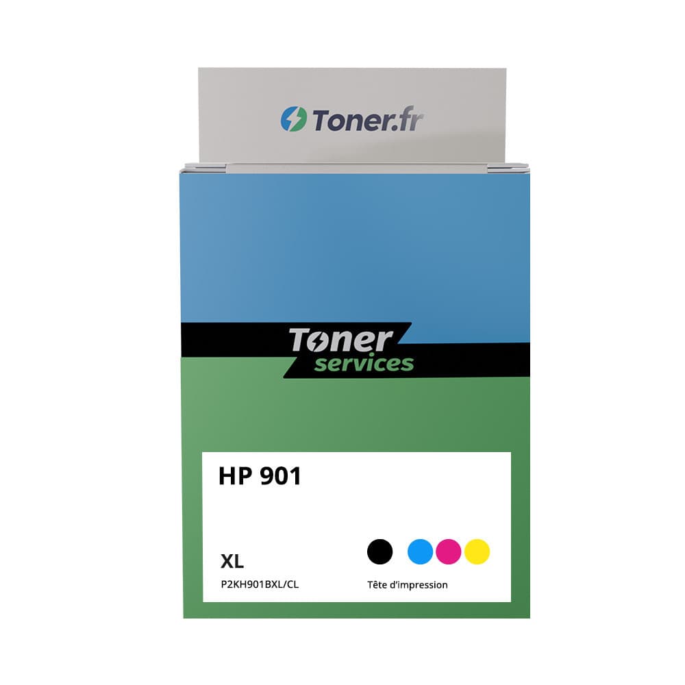 Pack de 2 cartouches d'encre compatibles HP 901 XL Noir et couleurs