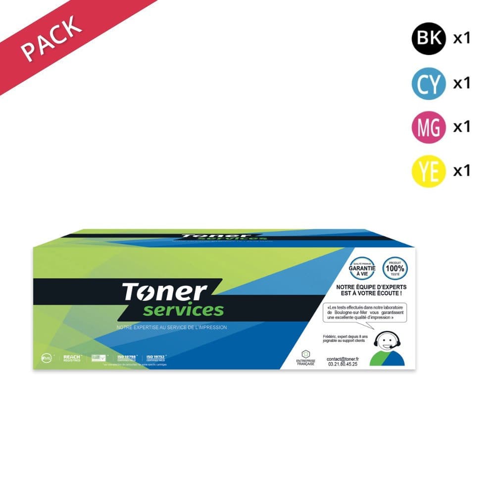 Pack de 4 toners compatible Brother TN248 Noir et couleurs