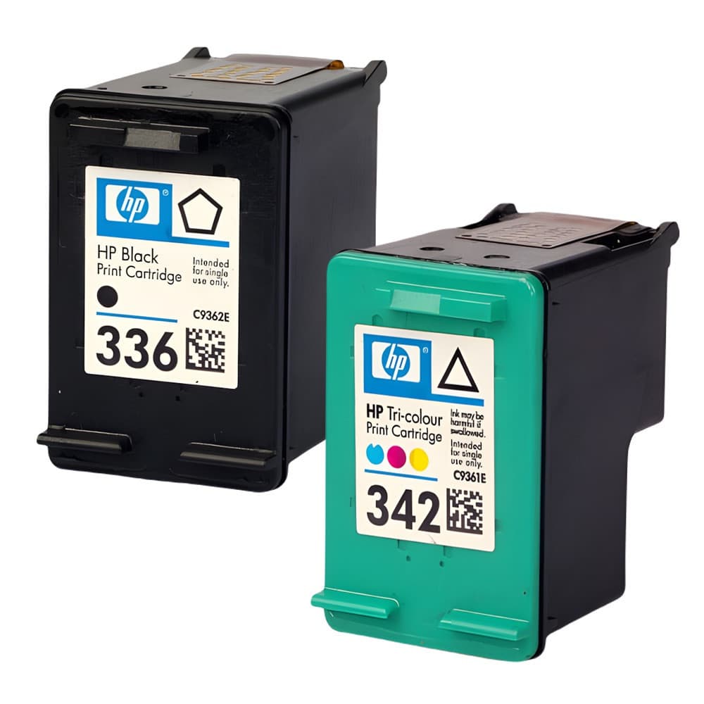 Pack de 2 cartouches d'encre HP 336/342 Noir et couleurs